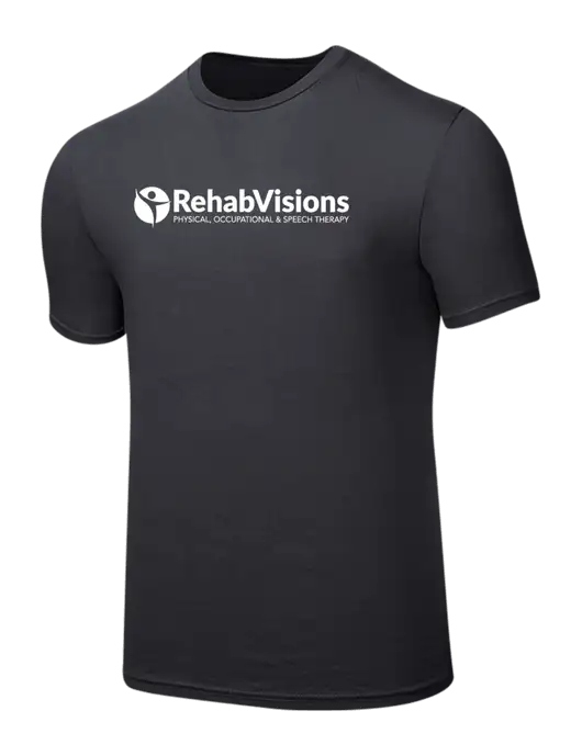 Seriously Soft Charcoal T-Shirt w/RehabVisions POST Logo