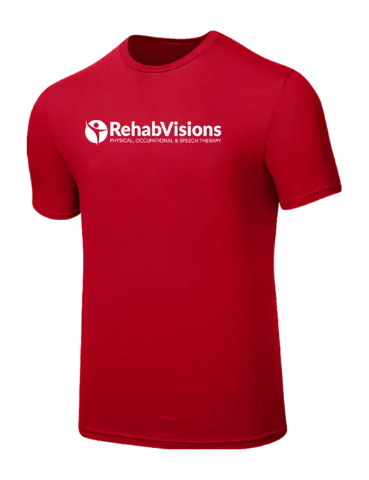 Seriously Soft Red T-Shirt w/RehabVisions POST Logo