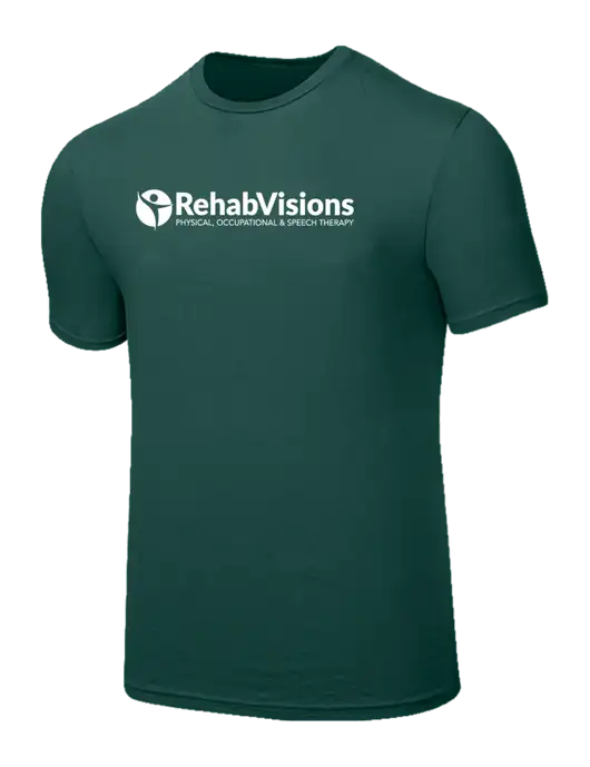 Seriously Soft Dark Green T-Shirt w/RehabVisions POST Logo
