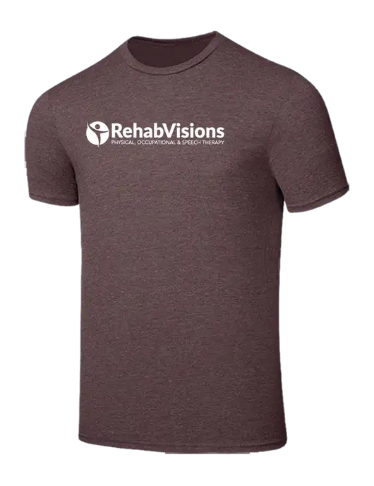 Seriously Soft Heathered Brown T-Shirt w/RehabVisions POST Logo