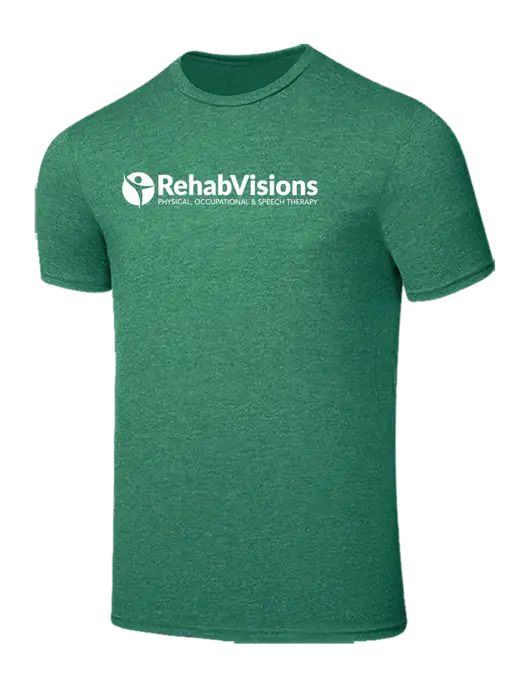 Seriously Soft Heathered Kelly Green T-Shirt w/RehabVisions POST Logo