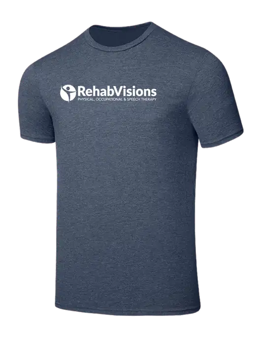 Seriously Soft Heathered Navy T-Shirt w/RehabVisions POST Logo