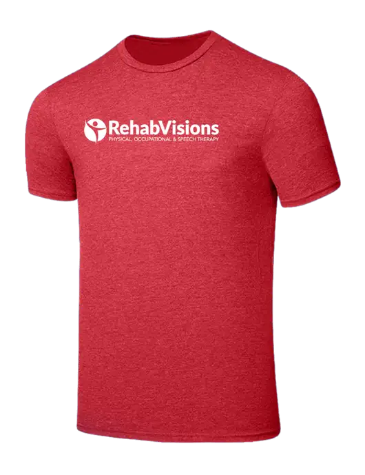 Seriously Soft Heathered Red T-Shirt w/RehabVisions POST Logo