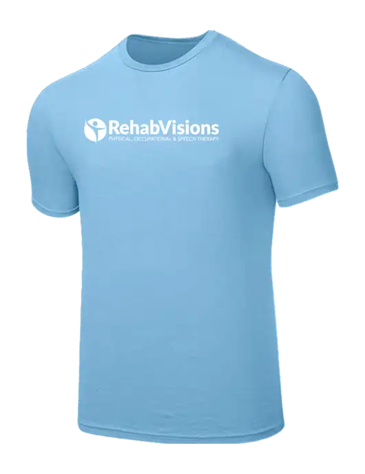 Seriously Soft Light Blue T-Shirt w/RehabVisions POST Logo