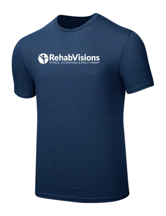 Seriously Soft Deep Slate Blue T-Shirt w/RehabVisions POST Logo