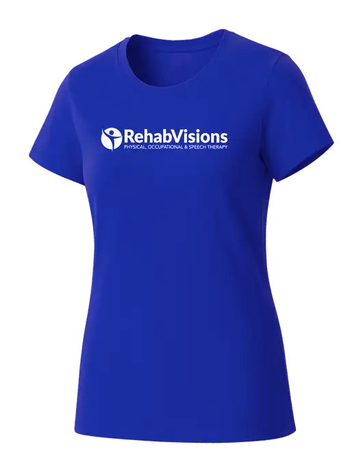 Womens Seriously Soft Royal T-Shirt w/RehabVisions POST Logo