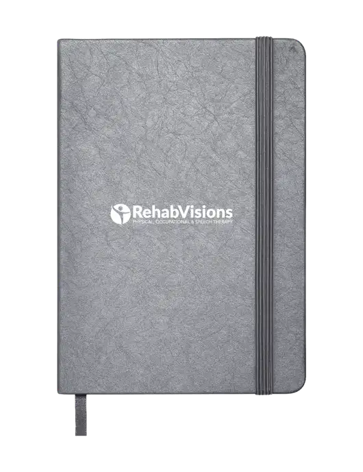 Granite Dark Grey Hardcover Journal, 5.62 X  8.37 w/RehabVisions POST Logo